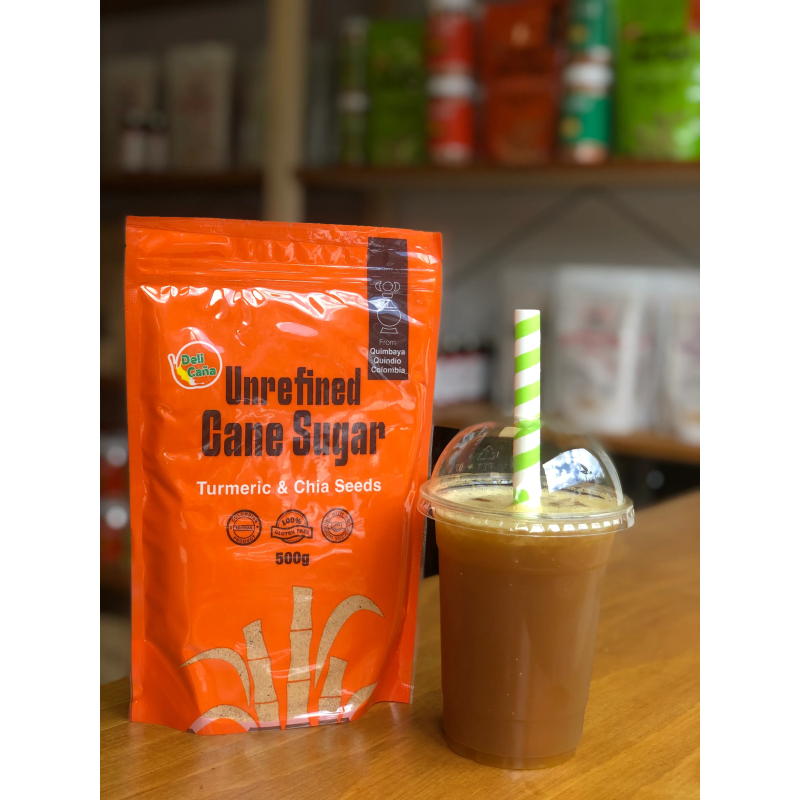 Unrefined Cane Sugar Blend with Turmeric, Chia Seeds, and Black Pepper
