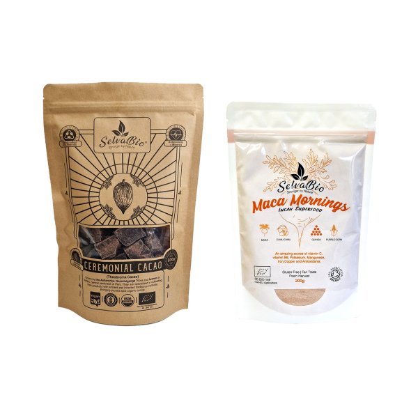 Ceremonial Cacao 250g + Maca Mornings 200g