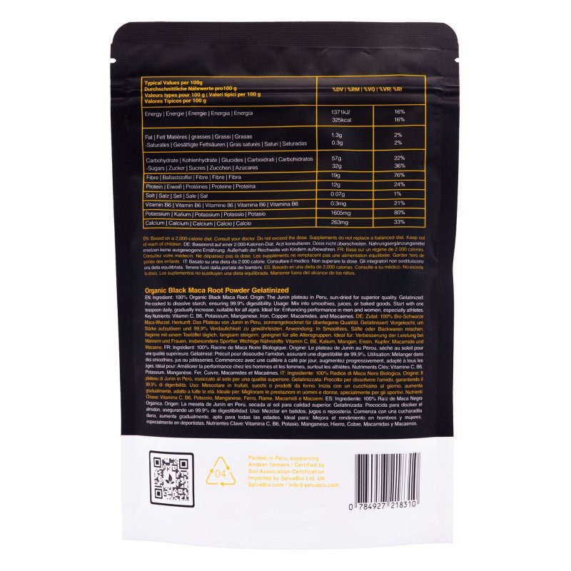 Black Maca Powder (Gelatinized) 250g