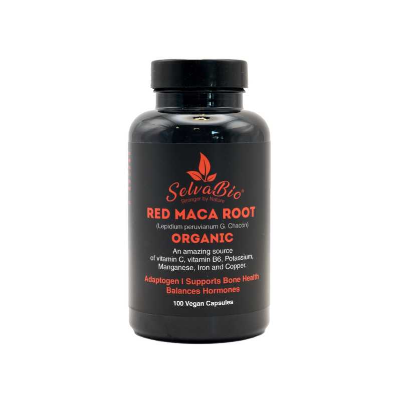 Cápsulas de Maca Roja Gelatinizada Orgánica - Veganas