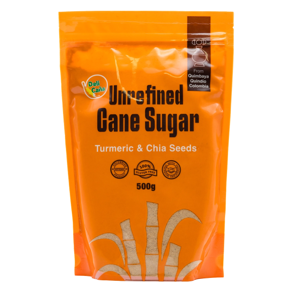 Unrefined Cane Sugar Blend with Turmeric, Chia Seeds, and Black Pepper