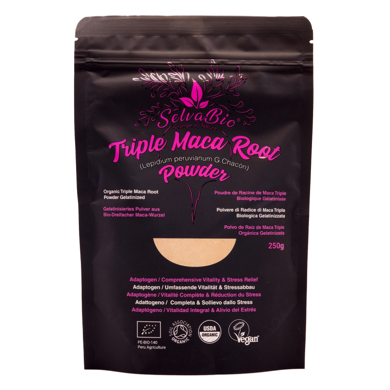 Triple Raíz de Maca Orgánica Gelatinizada
