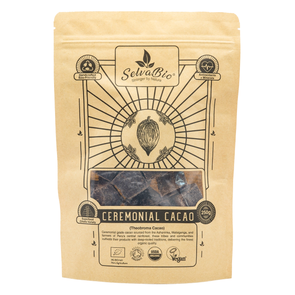 Organic Ceremonial Grade Cacao, 250g From The Ashaninka, Nomatsigenga and Farmers, located in the Central Rainforest of Peru