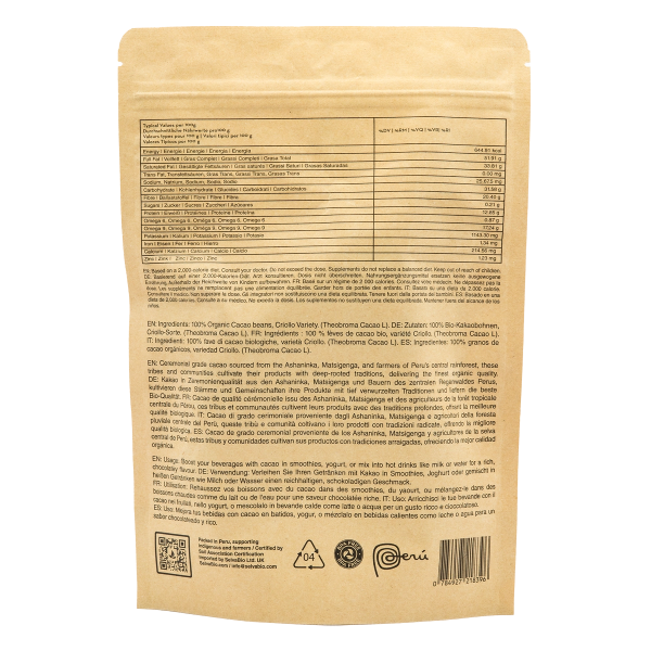 Organic Ceremonial Grade Cacao, 250g From The Ashaninka, Nomatsigenga and Farmers, located in the Central Rainforest of Peru 2