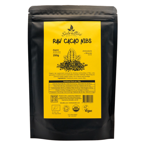 Organic Raw Cacao Nibs 250g