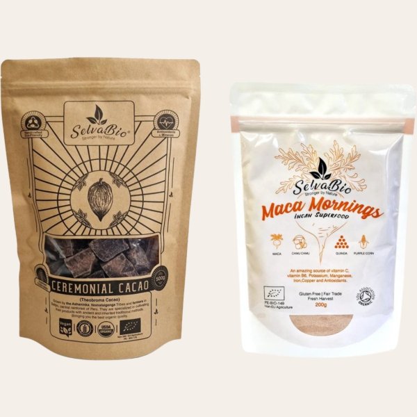 Ceremonial Cacao 250g + Maca Mornings 200g